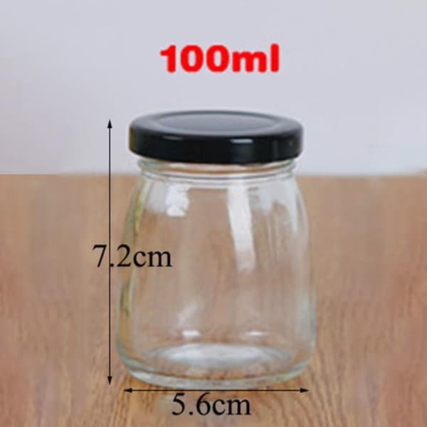 Mini Yoghurtburkar Glas Puddingkoppar 100ML 100ml