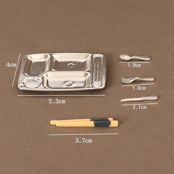 Dockskåp Miniatyr Servis Simuleringsservis SILVER Silver