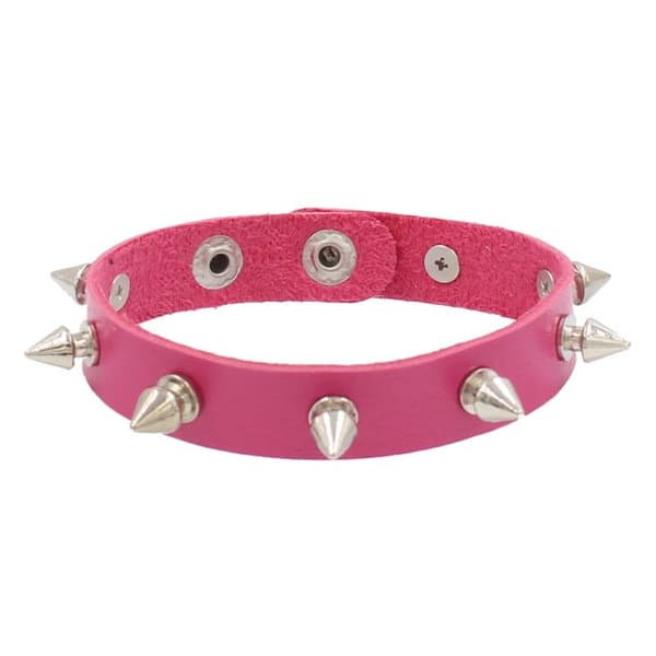 Nittearmbånd Sort Håndledsrem ROSARØD ENKELTLAGS Rose red Single-layer-Single-layer