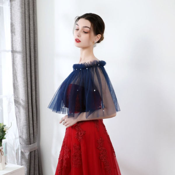 Blonde sjal Bryllup Cape SORT Black