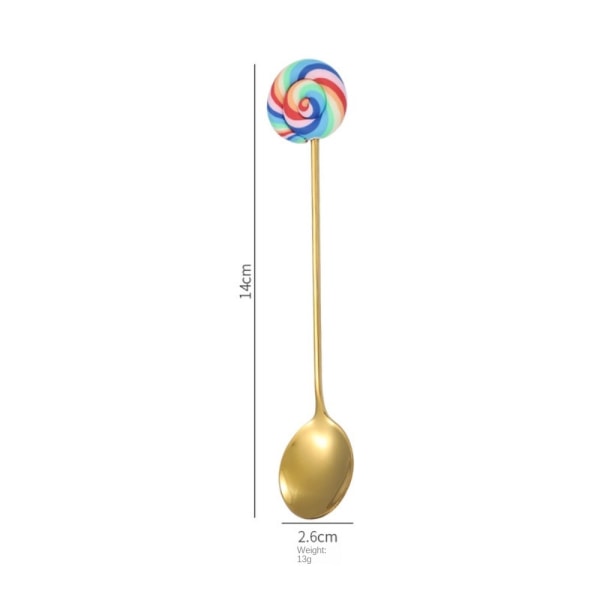 Lollipop Spoon Jälkiruokalusikka GOLD RAINBOW & SPOON RAINBOW & SPOON Gold Rainbow&Spoon-Rainbow&Spoon