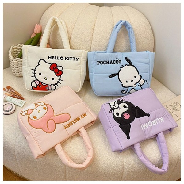 My Melody Kuromi Skuldertaske Håndtaske Tote Bag HVID White