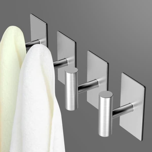 4 kpl Pyyhekoukkuja Takin Säilytys Seinäkoukkuja Silver 4 Pcs-4 Pcs