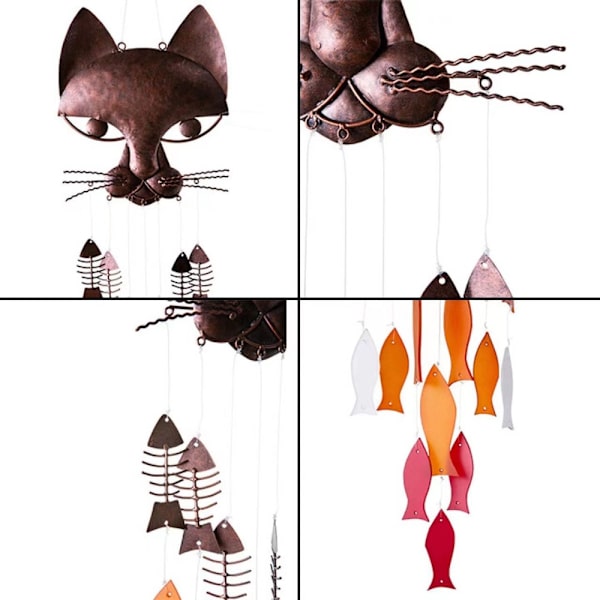 Wind Chime Fisk Kat Støbejern Wind Chimes Metal Wind Chimes