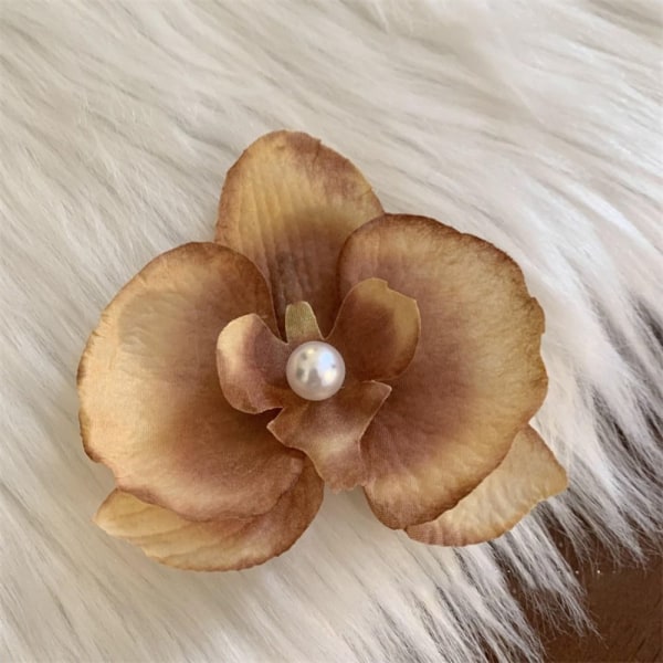Phalaenopsis Flower Hairpin Side Duckbill Clip RUSKEA brown