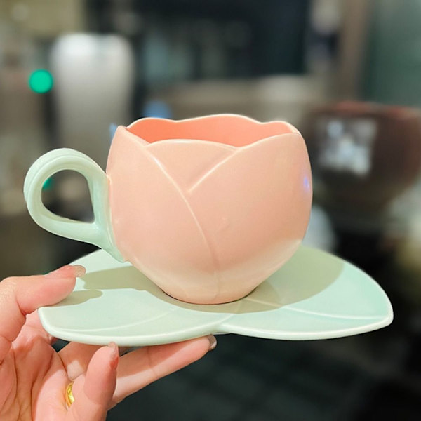 Kaffekrus Fad Sæt Flower Mark Cup ABRIKOS Apricot