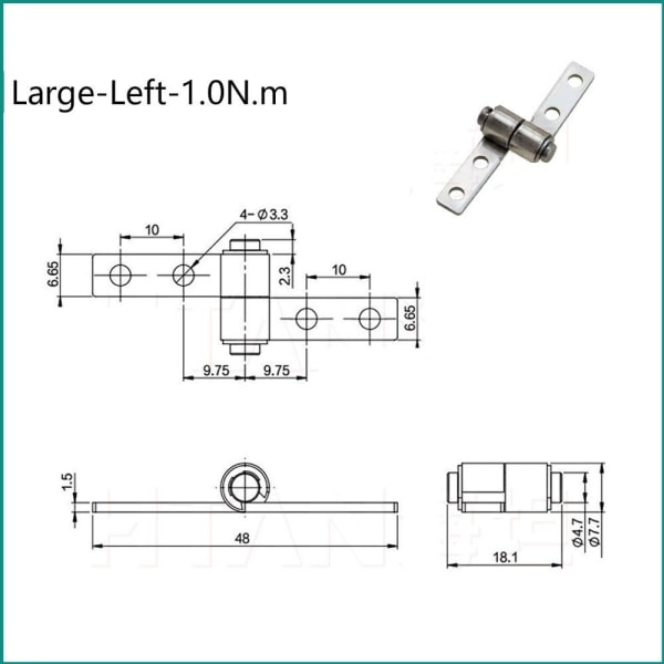 360 graders dreiemomenthengsel Lite metalldempende hengsel 14 14 14
