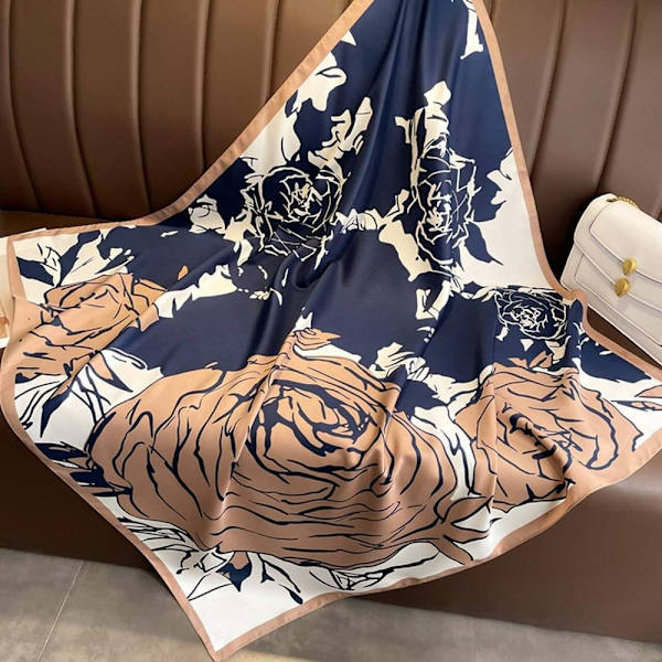Strandsjal 90x90cm Sidenscarf 4 4 4