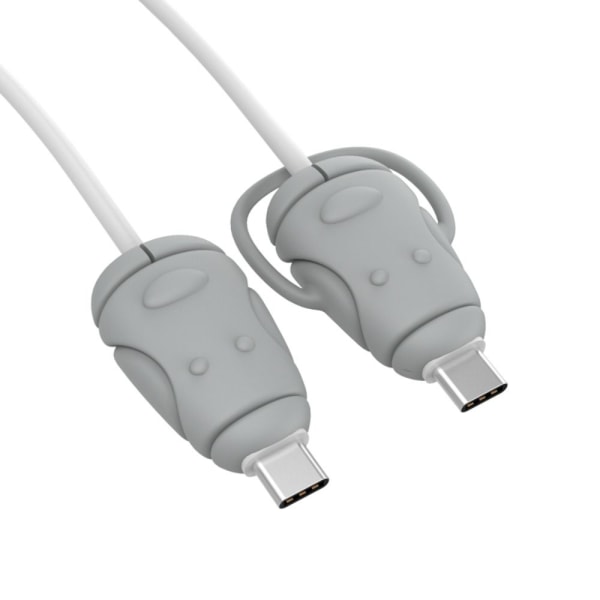 Kabelskydd Laddare Kabel Cover GRÅ TYP TILL Grey TypeC to TypeC-TypeC to TypeC