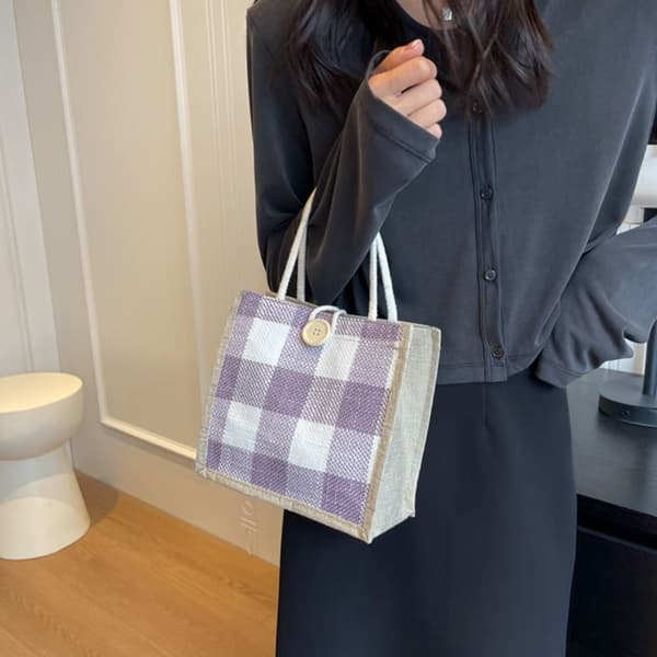 Frokosttasker Tote Taske SORT KNAP KNAP black Button-Button