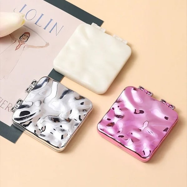 Plating Makeup Mirror Mini Square Makeup Mirror SILVER silver