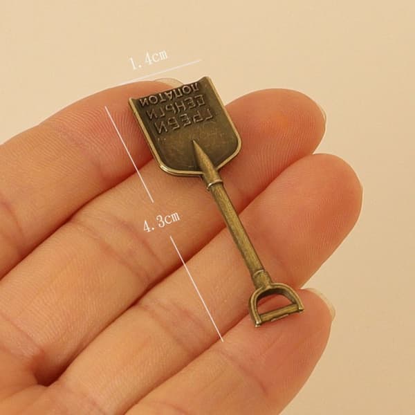 Dukkehus Spade Gård Legering Spade BRONSE Bronze