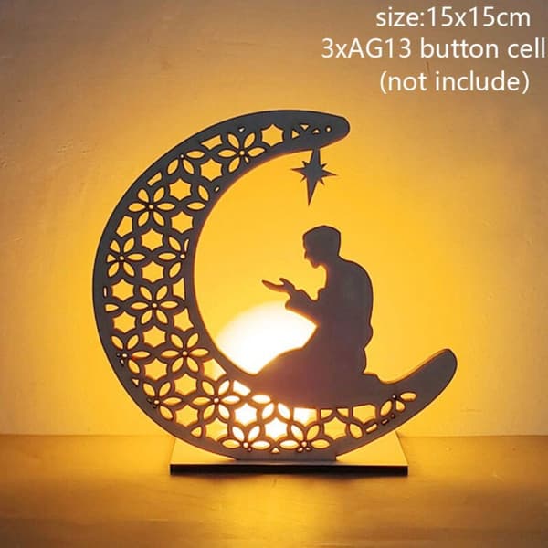 Eid Mubarak Trepynt Ornament Lys LED Lys STYLE 2 STYLE 2