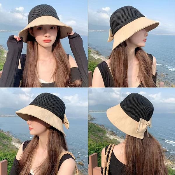 Sommer Dame Solhatt UV Beskyttelse Black