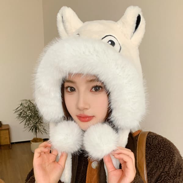 Mjuk Mössa Päls Beanies Mössa GRÅ Grey