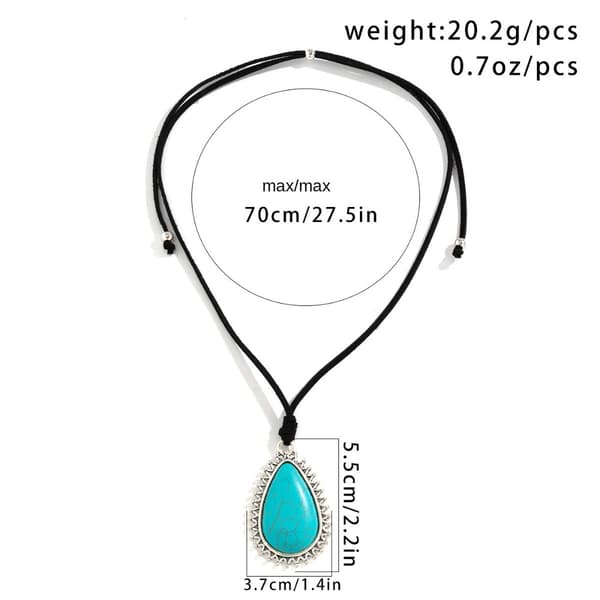 Turkos Love Hänge Justerbart Dragsko Halsband 2 2 2