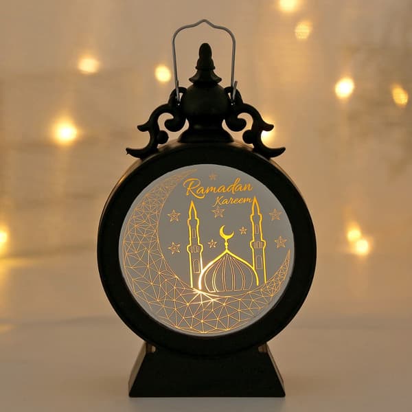 Ramadan Kareem LED-lykt Ramadan Stearinlyslykt SØLV silver