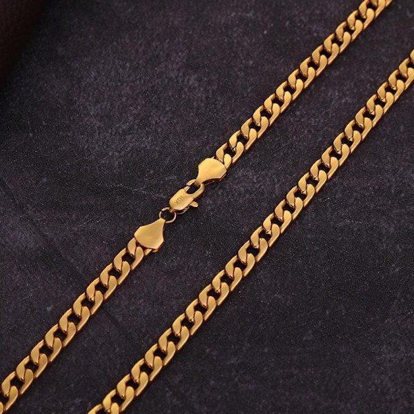 Guldpläterat halsband 18K guldhalsband 20IN 20in