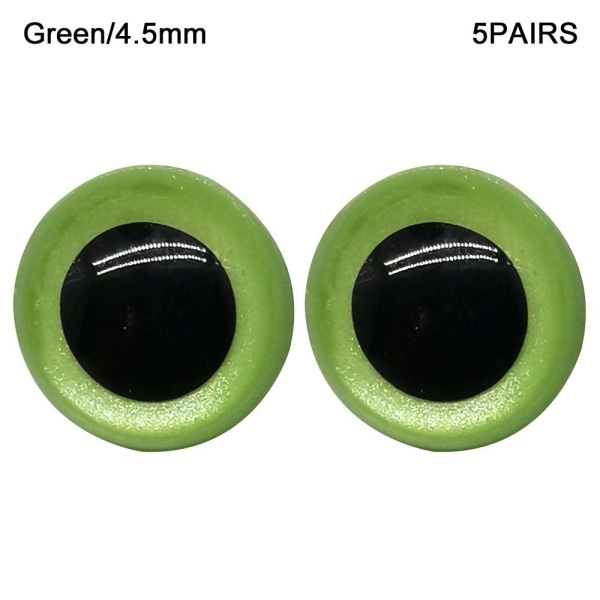 10 stk/5 par Eyes Crafts Eyes Puppet Crystal Eyes 4,5MMGRØNN 4.5mmGreen