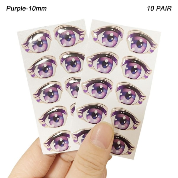 Cartoon Eyes Stickers Anime Figurine Doll LILLA-10MM Purple-10mm