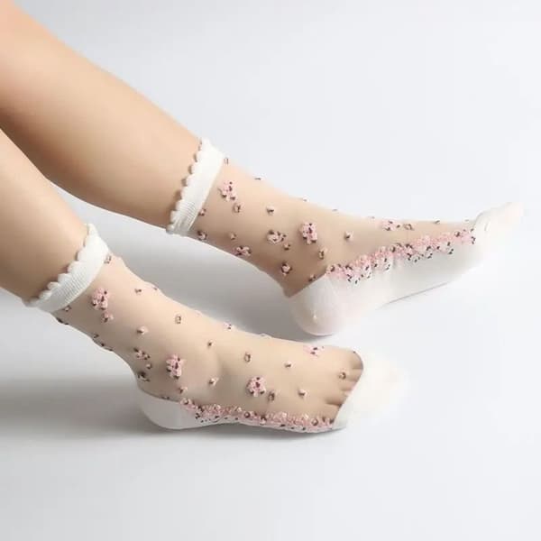 Krystalglas Silke Sokker Elastiske Sokker SORT Black