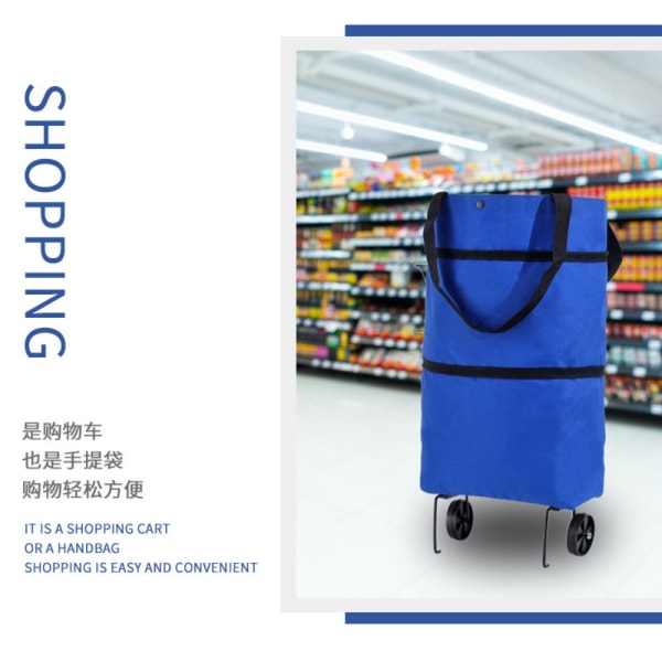 Ostoskori Bag Pull Cart SININEN blue