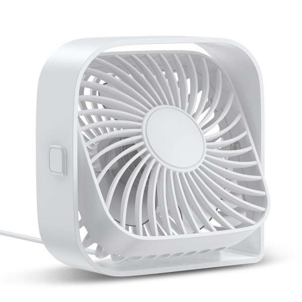 Personlig USB Desk Fan Bærbar Desktop Fan HVID White