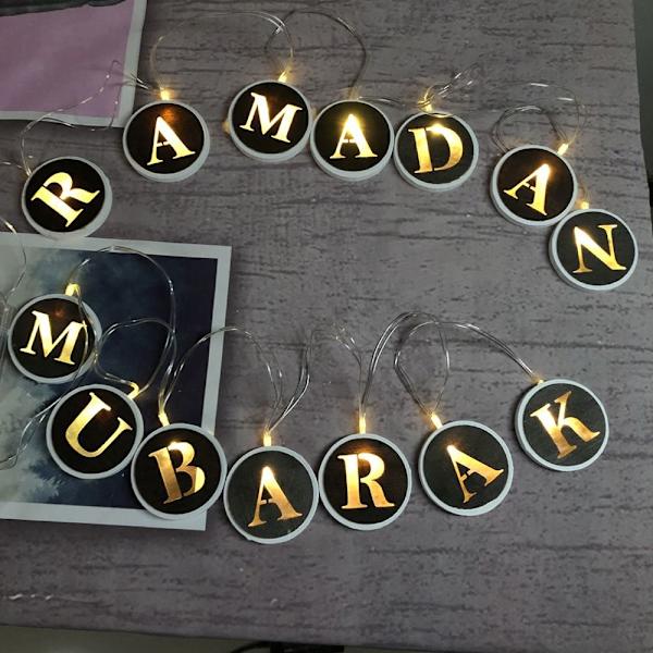 2m 10 LED Eid Mubarak LED-ljusslinga Ramadan Lykta 9 9