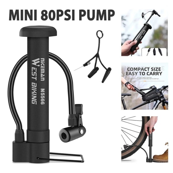 Cykelluftpump Manuell luftpump SVART black