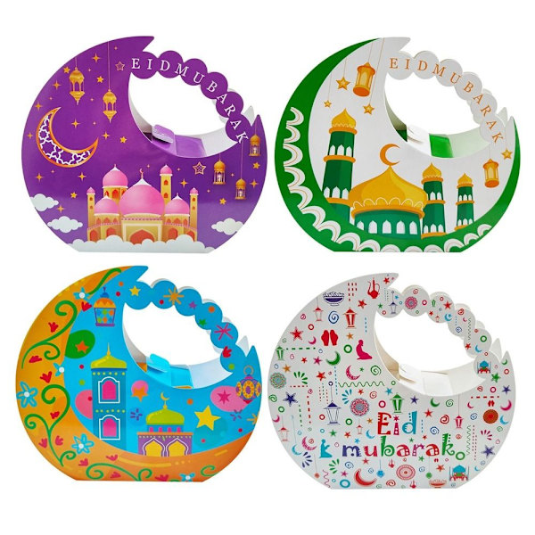 4/8 st EID Mubarak Presentask med Godispåsar 4PCSSTYLE 5 STYLE 5