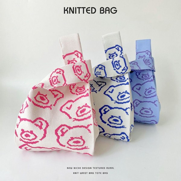 Knit Handbag Knot Wrist Bag 1 1 1