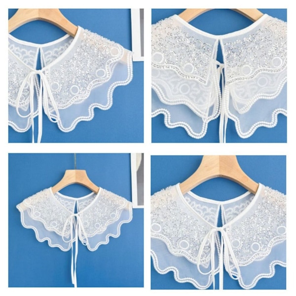 Falskkrage Dingzhu Sjalkrage VIT White