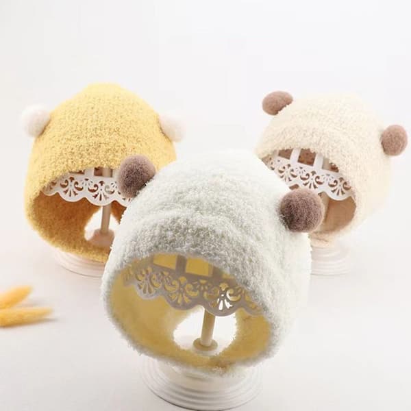Høst Vinter Hatter Baby Barn Luer HVIT White