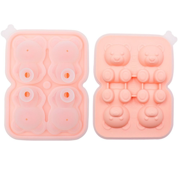 Ice Cube Mold Ice Making Box ROSA FIRE RITTER FIRE RETTER pink four grids-four grids