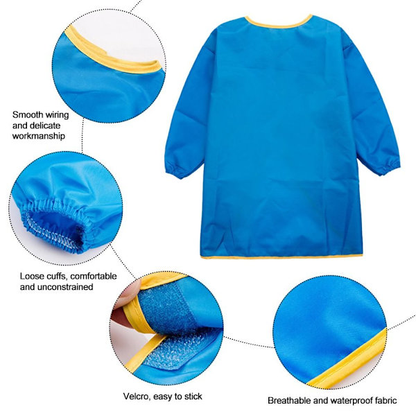 Sandtorn Smockförkläde Långärmat Förkläde BLÅ L blue L