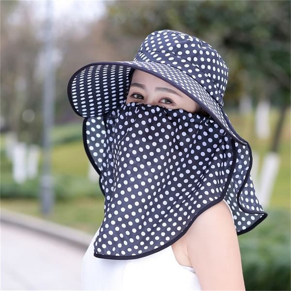Marineblå solhatt med solbeskyttelse navy blue