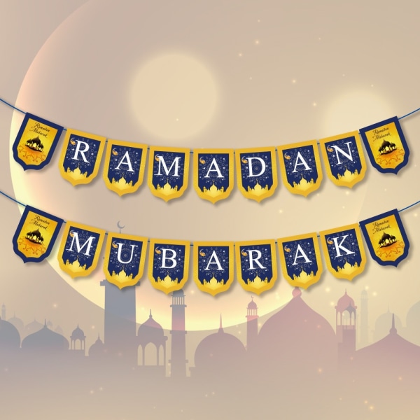 Eid Mubarak Banner Eid hängande ornament 8 8 8