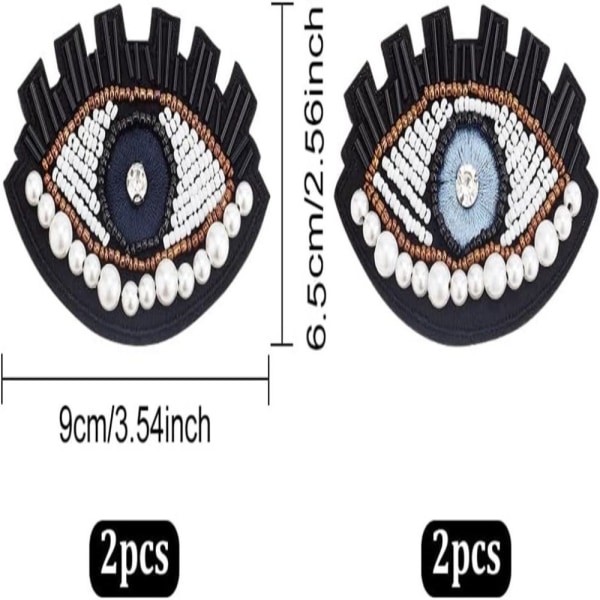 Evil Eye Embroidery Beaded Patch Eyes Kirjonta vaatekangas
