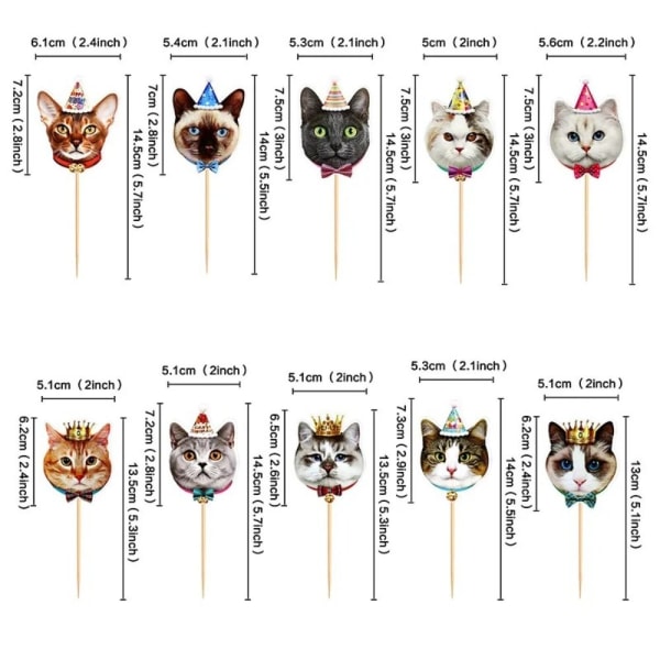 Crown Dog Cat Cake Topper Party Cupcake Toppers CAT CAT Cat