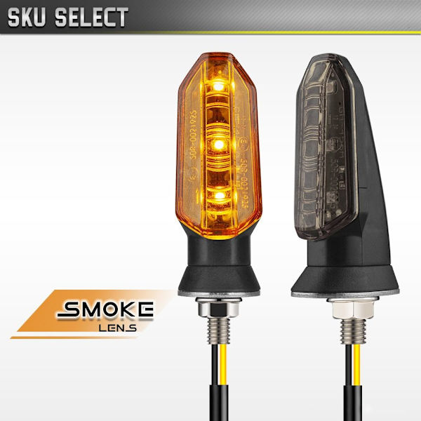 1 Par Motorcykel Blinklys Motorcykel Blinklys RØG Smoke Shell