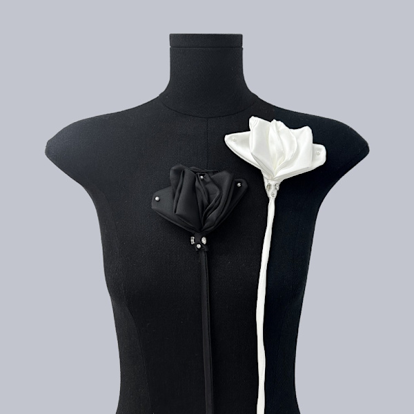 Beklædning Blomster Tilbehør Bryst Blomst MEDIUM SORT MEDIUM Medium Black
