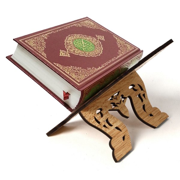 Eid Mubarak trä Koranen heliga bokhylla Bokhållare