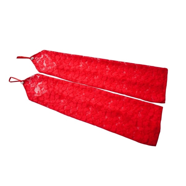 Spetsärmar Bröllopsbröllopshandskar RÖDA Red