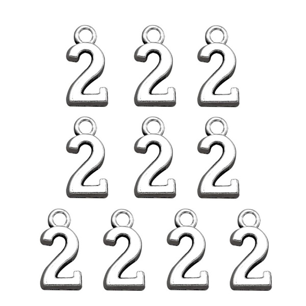 10 stk Numbers Pendant Charms Arabiske Tal Pendants 2 2 2