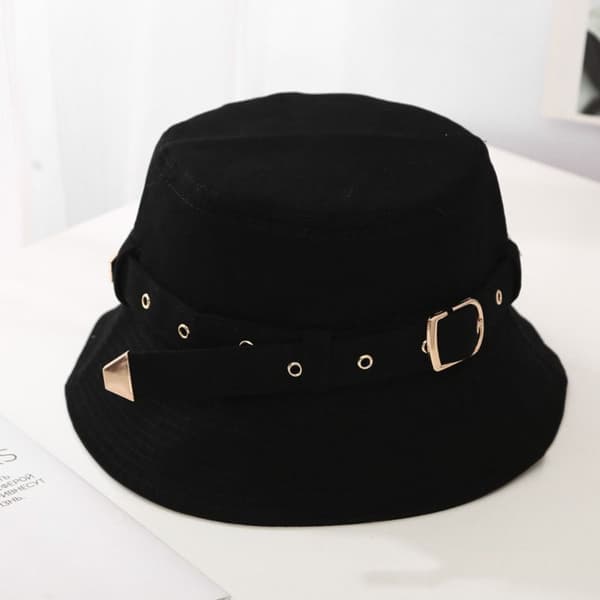 Bomulls bøttehatter Dame Sommerhatt HVIT White