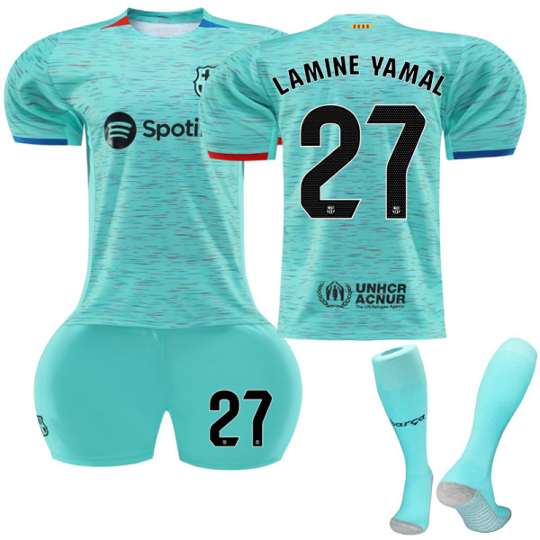 23-24 Barcelona Away children's football jersey No. 27 Yamal 26