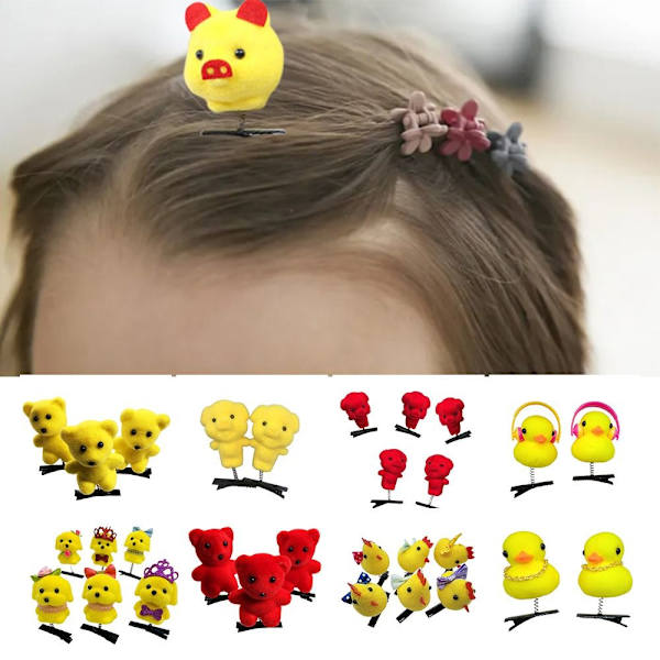 10 stk Little Yellow Duck Plys hårnåle Spring Hårclips 03 03 03
