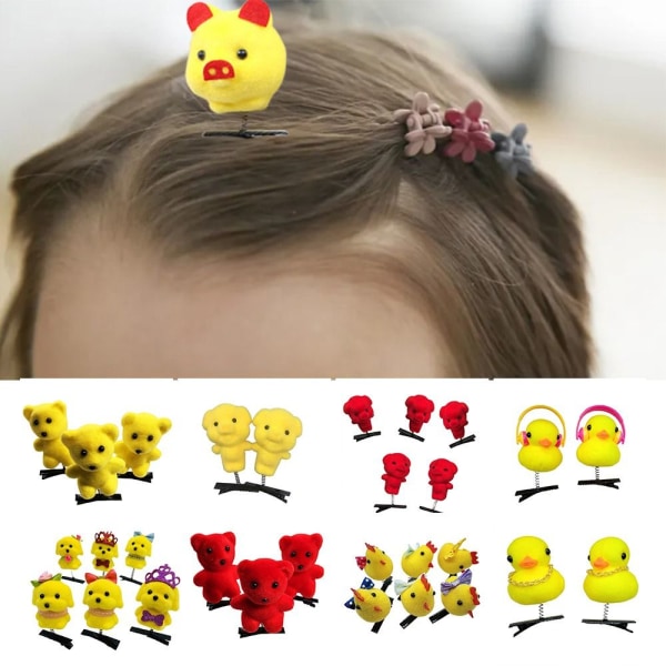 10 stk Little Yellow Duck Plys hårnåle Spring Hårclips 04 04 04