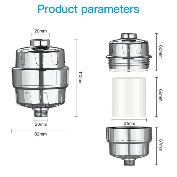 Duschvattenfilter Duschvattenrenare 1 MASKIN & 2 FILTER 1 Machine & 2 Filter