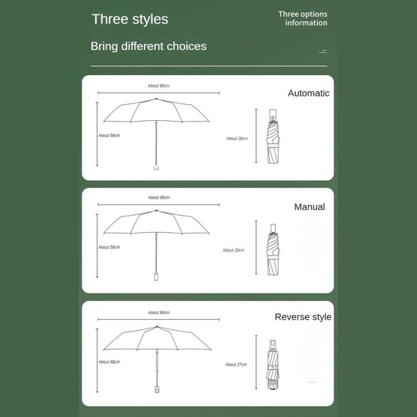 Automaattinen sateenvarjo sateenvarjo sateenvarjo VIHREÄ Green